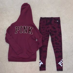 PINK Maroon Comfy Lounge Set